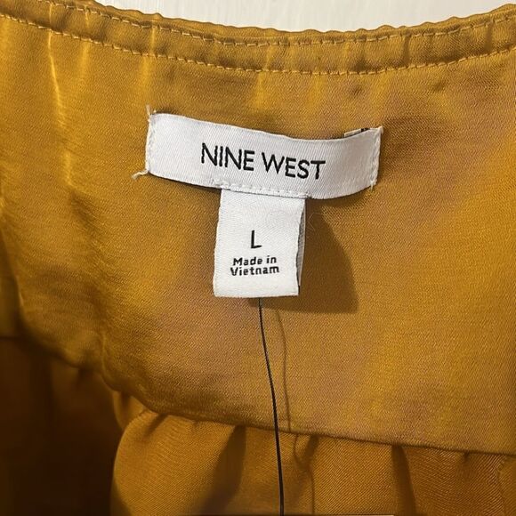 Nine West gold peplum tie cropped tank top - Picture 3 of 3